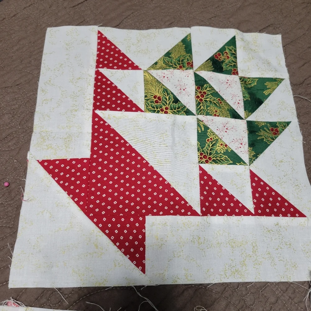 Set of 7 Holiday Quilt Squares holiday basket homemade block quilt squar…